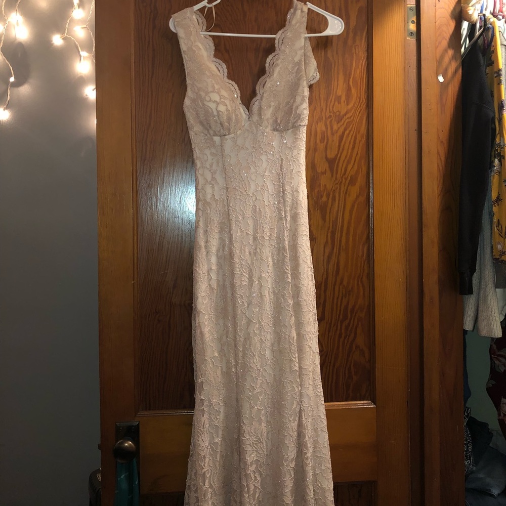 Cream colored Prom dress size 1